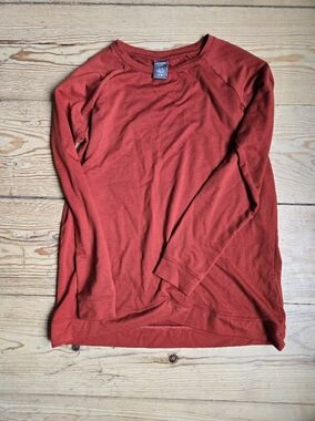 Joe Fresh Orange Long Sleeve Crewneck Top Size M